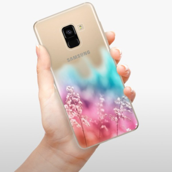 Silikonové pouzdro iSaprio - Samsung Galaxy A8 2018 - Rainbow Grass