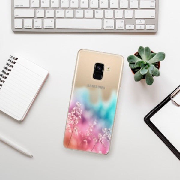 Silikonové pouzdro iSaprio - Samsung Galaxy A8 2018 - Rainbow Grass