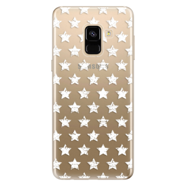 Odolné silikonové pouzdro iSaprio - Stars Pattern - white - Samsung Galaxy A8 2018