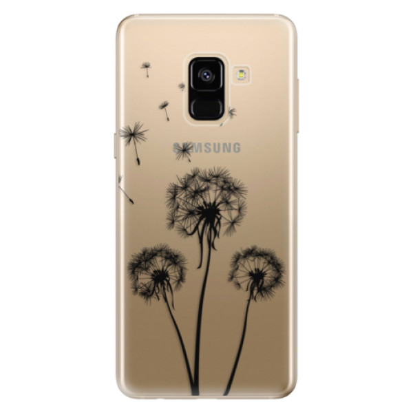 Silikonové odolné pouzdro iSaprio - Three Dandelions - black na mobil Samsung Galaxy A8 2018 (Silikonový kryt, obal, pouzdro iSaprio - Three Dandelions - black na mobilní telefon Samsung Galaxy A8 2018)