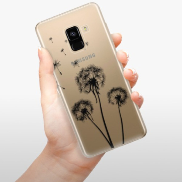 Silikonové pouzdro iSaprio - Samsung Galaxy A8 2018 - Three Dandelions black