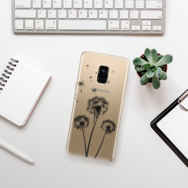 Silikonové pouzdro iSaprio - Samsung Galaxy A8 2018 - Three Dandelions black