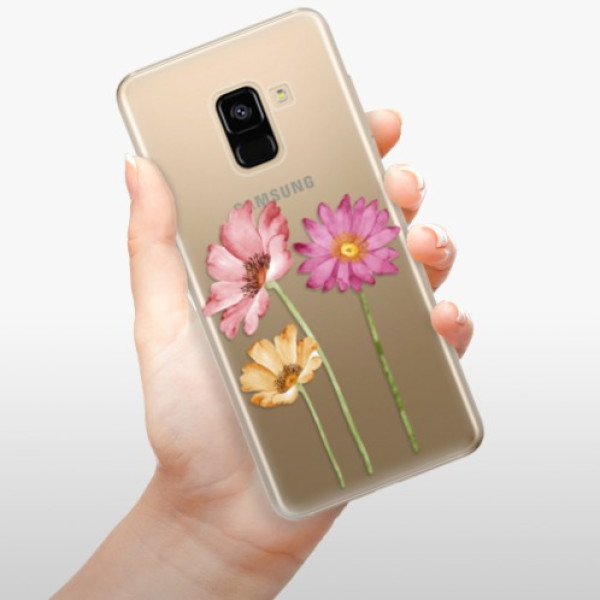 Silikonové pouzdro iSaprio - Samsung Galaxy A8 2018 - Three Flowers