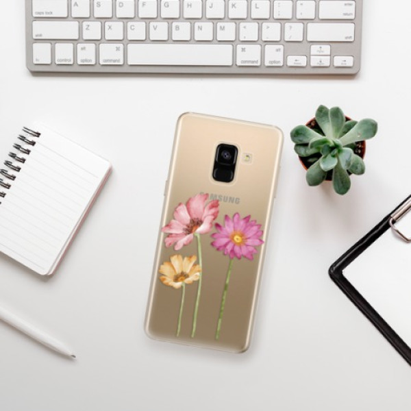 Silikonové pouzdro iSaprio - Samsung Galaxy A8 2018 - Three Flowers