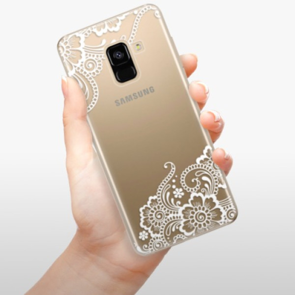 Silikonové pouzdro iSaprio - Samsung Galaxy A8 2018 - White Lace 02