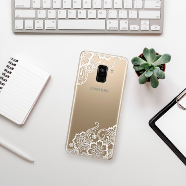 Silikonové pouzdro iSaprio - Samsung Galaxy A8 2018 - White Lace 02