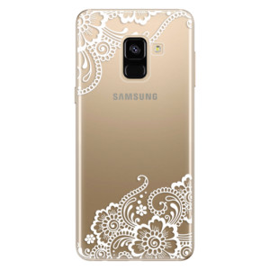Silikonové pouzdro iSaprio - Samsung Galaxy A8 2018 - White Lace 02