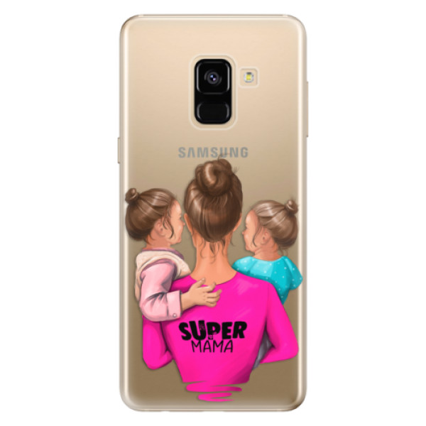 Silikonové odolné pouzdro iSaprio - Super Mama - Two Girls na mobil Samsung Galaxy A8 2018 (Silikonový kryt, obal, pouzdro iSaprio - Super Mama - Two Girls na mobilní telefon Samsung Galaxy A8 2018)