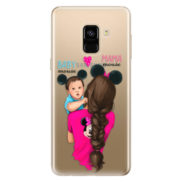 Odolné silikonové pouzdro iSaprio - Mama Mouse Brunette and Boy - Samsung Galaxy A8 2018