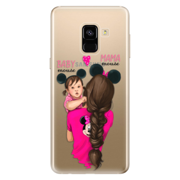 Silikonové odolné pouzdro iSaprio - Mama Mouse Brunette and Girl na mobil Samsung Galaxy A8 2018 (Silikonový kryt, obal, pouzdro iSaprio - Mama Mouse Brunette and Girl na mobilní telefon Samsung Galaxy A8 2018)
