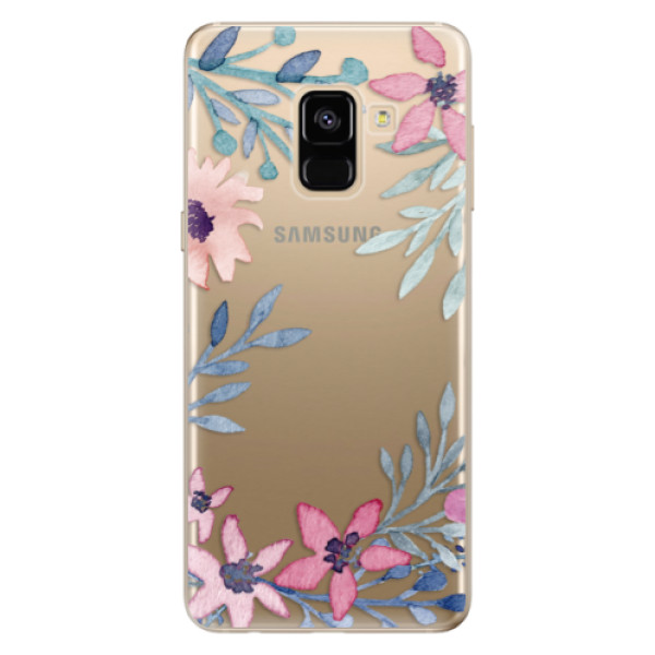 Silikonové odolné pouzdro iSaprio - Leaves and Flowers na mobil Samsung Galaxy A8 2018 (Silikonový kryt, obal, pouzdro iSaprio - Leaves and Flowers na mobilní telefon Samsung Galaxy A8 2018)