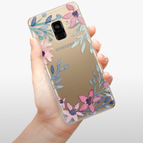 Silikonové pouzdro iSaprio - Samsung Galaxy A8 2018 - Leaves and Flowers