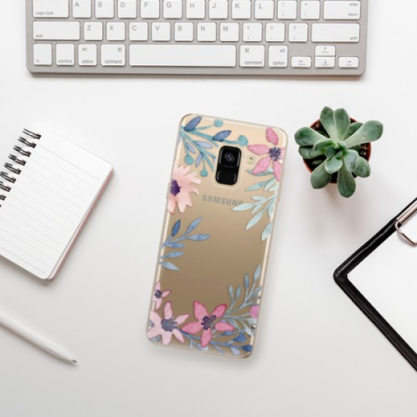 Silikonové pouzdro iSaprio - Samsung Galaxy A8 2018 - Leaves and Flowers