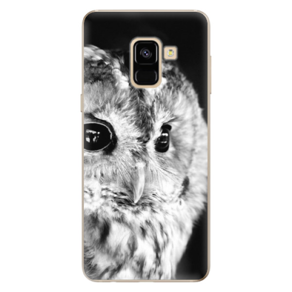 Silikonové odolné pouzdro iSaprio - BW Owl na mobil Samsung Galaxy A8 2018 (Silikonový kryt, obal, pouzdro iSaprio - BW Owl na mobilní telefon Samsung Galaxy A8 2018)
