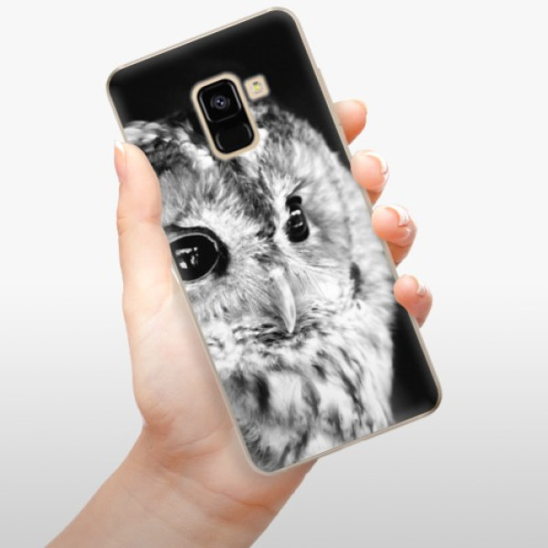 Silikonové pouzdro iSaprio - Samsung Galaxy A8 2018 - BW Owl