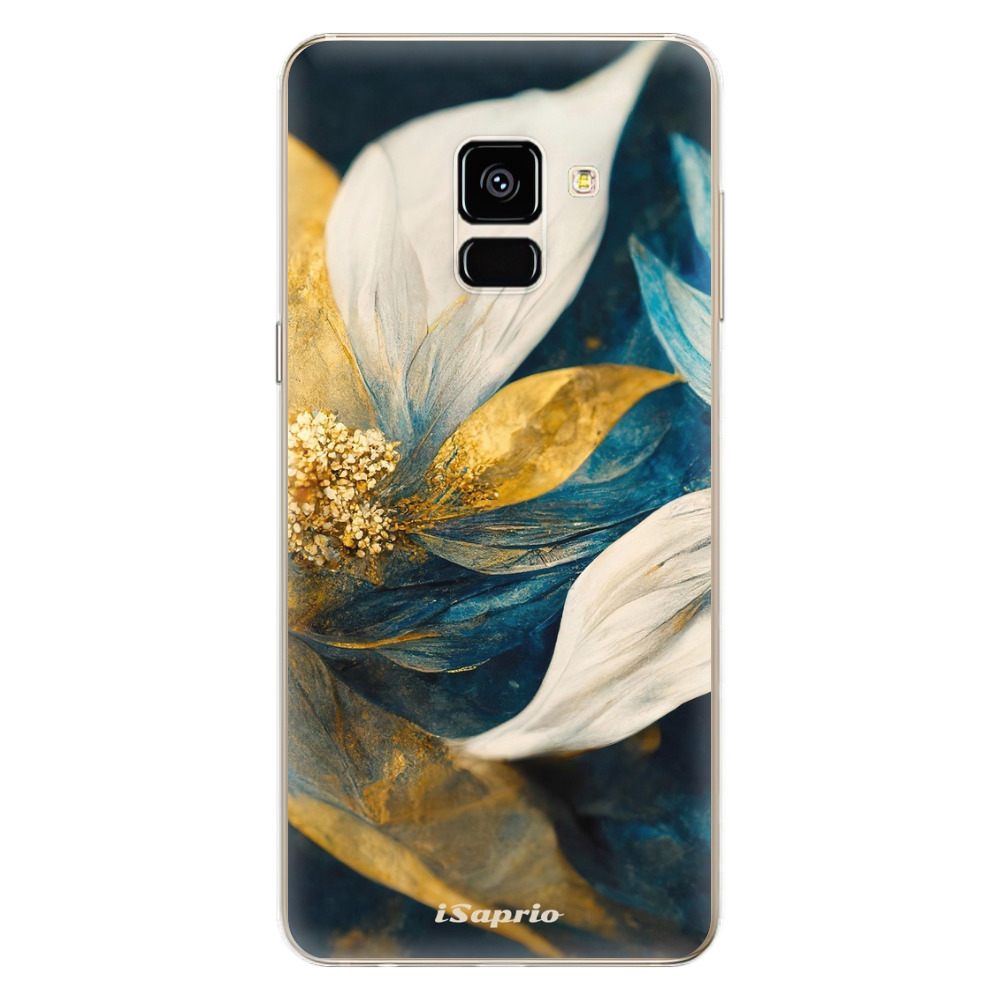 Odolné silikonové pouzdro iSaprio - Gold Petals - Samsung Galaxy A8 2018