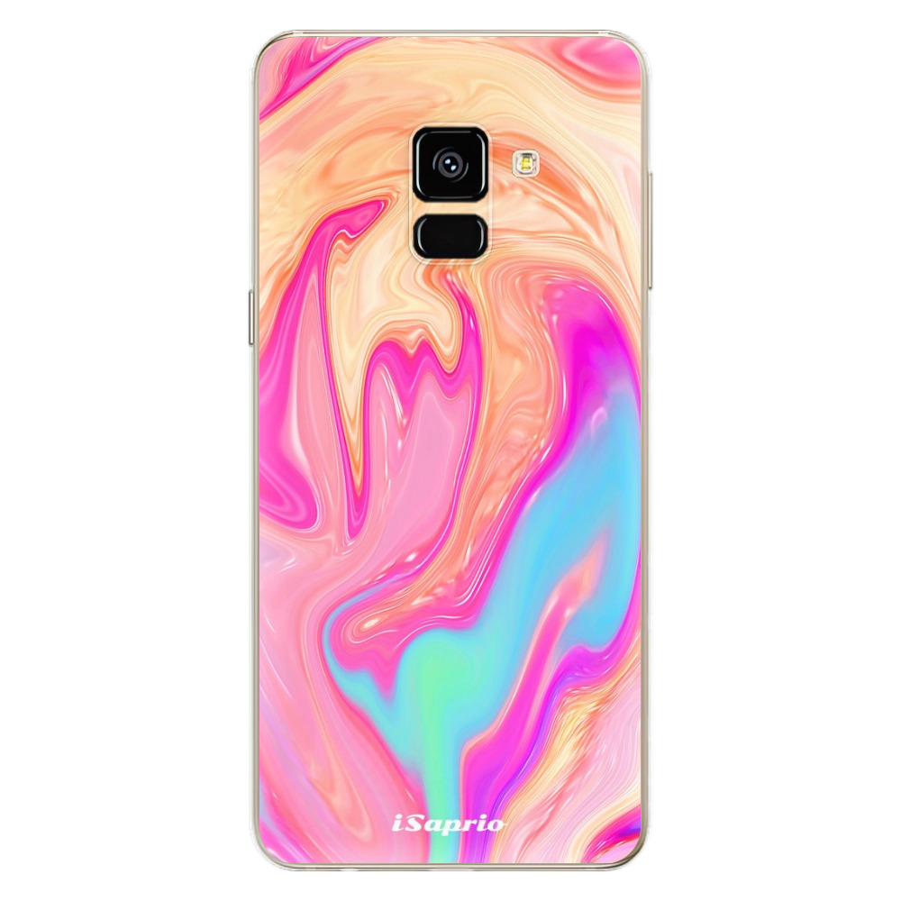 Odolné silikonové pouzdro iSaprio - Orange Liquid - Samsung Galaxy A8 2018