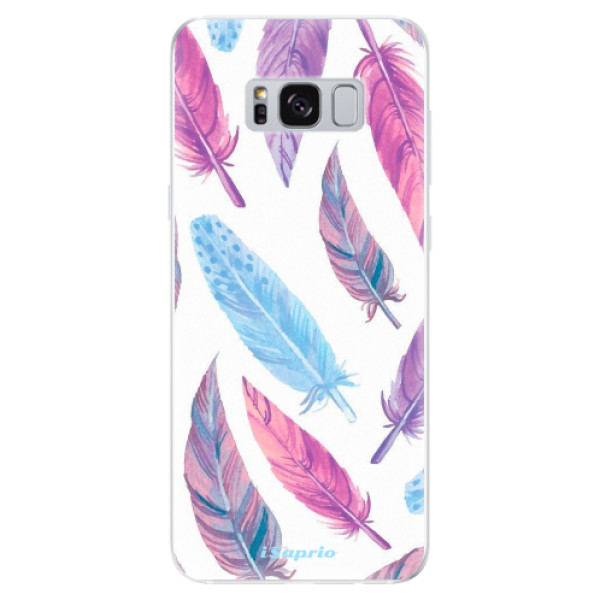 Silikonové odolné pouzdro iSaprio - Feather Pattern 10 na mobil Samsung Galaxy S8 (Silikonový kryt, obal, pouzdro iSaprio - Feather Pattern 10 na mobilní telefon Samsung Galaxy S8)