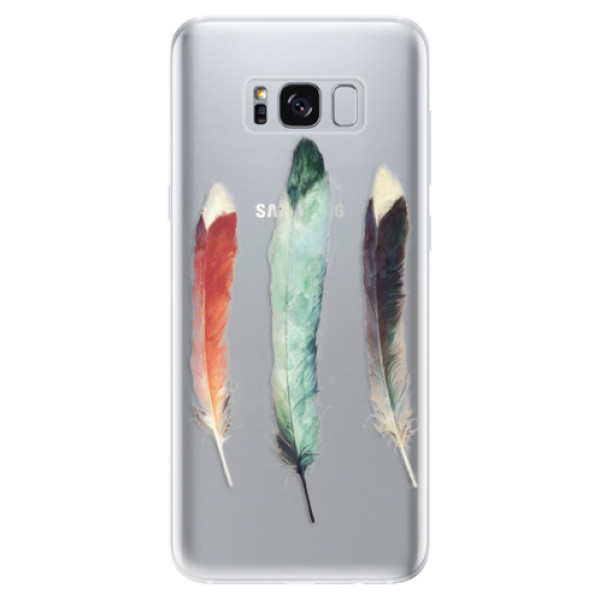 Odolné silikonové pouzdro iSaprio - Three Feathers - Samsung Galaxy S8