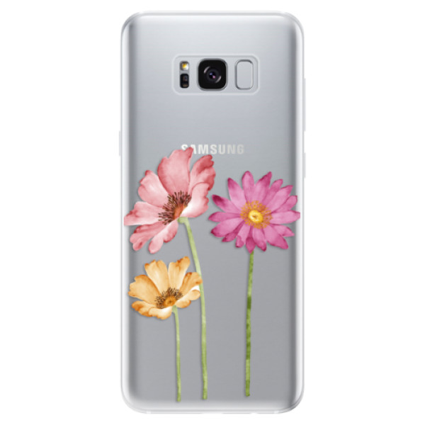 Silikonové odolné pouzdro iSaprio - Three Flowers na mobil Samsung Galaxy S8 (Silikonový kryt, obal, pouzdro iSaprio - Three Flowers na mobilní telefon Samsung Galaxy S8)