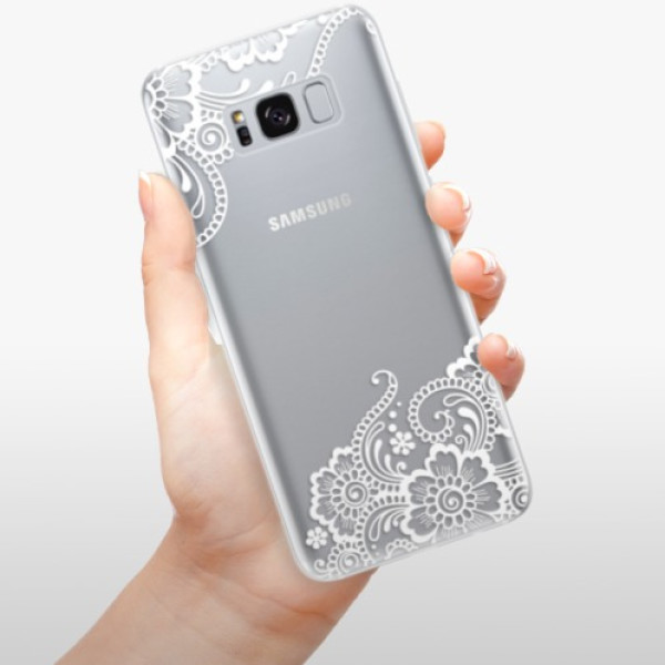 Silikonové pouzdro iSaprio - Samsung Galaxy S8 - White Lace 02