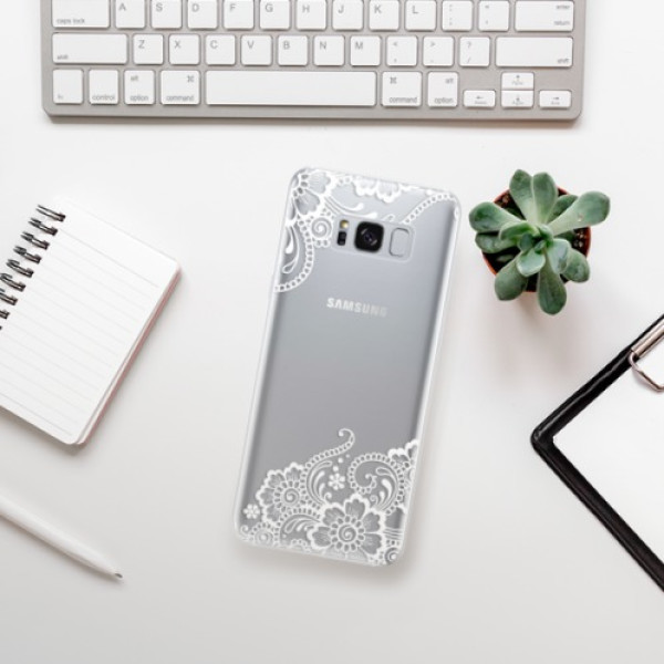 Silikonové pouzdro iSaprio - Samsung Galaxy S8 - White Lace 02