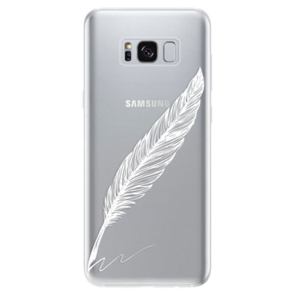 Odolné silikonové pouzdro iSaprio - Writing By Feather - white - Samsung Galaxy S8