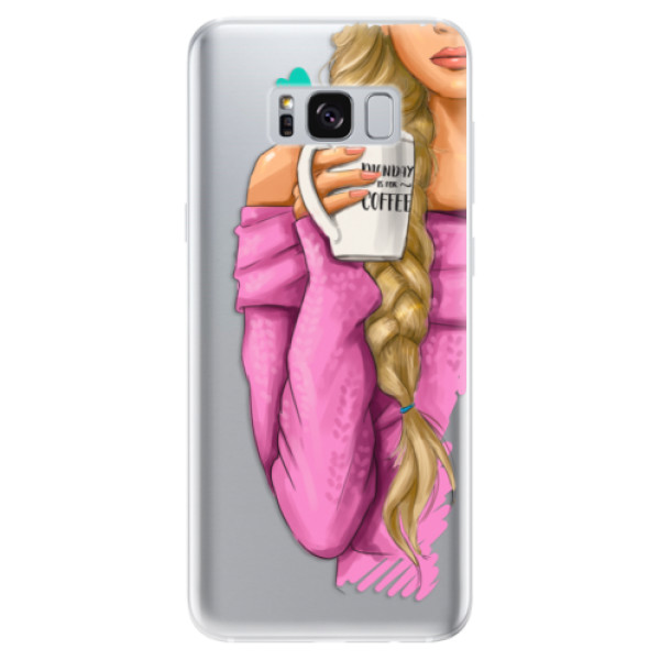 Odolné silikonové pouzdro iSaprio - My Coffe and Blond Girl - Samsung Galaxy S8