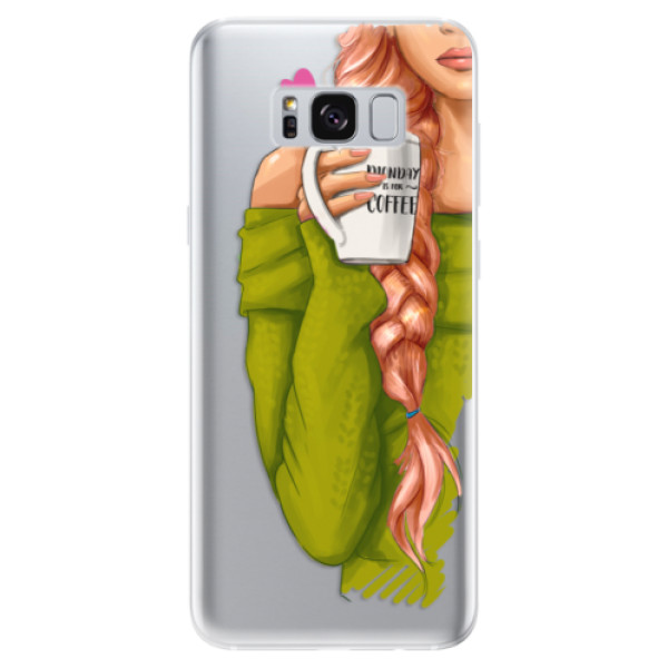 Odolné silikonové pouzdro iSaprio - My Coffe and Redhead Girl - Samsung Galaxy S8