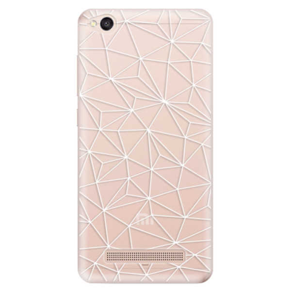 Odolné silikonové pouzdro iSaprio - Abstract Triangles 03 - white - Xiaomi Redmi 4A