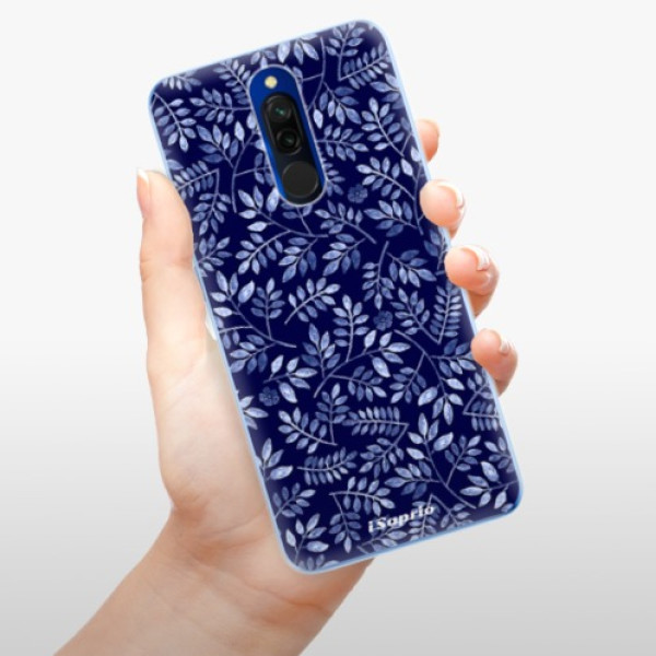 Silikonové pouzdro iSaprio - Xiaomi Redmi 8 - Blue Leaves 05