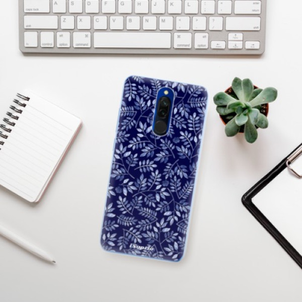 Silikonové pouzdro iSaprio - Xiaomi Redmi 8 - Blue Leaves 05