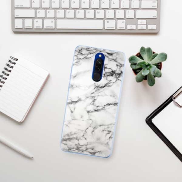 Silikonové pouzdro iSaprio - Xiaomi Redmi 8 - White Marble 01
