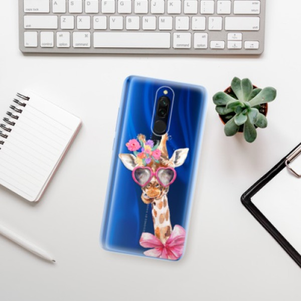 Silikonové pouzdro iSaprio - Xiaomi Redmi 8 - Lady Giraffe