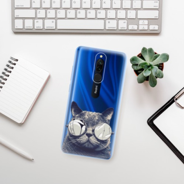 Silikonové pouzdro iSaprio - Xiaomi Redmi 8 - Crazy Cat 01