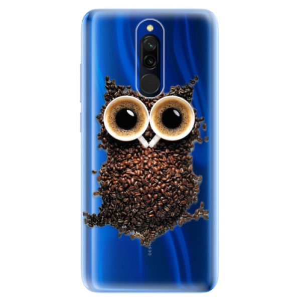 Silikonové odolné pouzdro iSaprio - Owl And Coffee na mobil Xiaomi Redmi 8 (Silikonový kryt, obal, pouzdro iSaprio - Owl And Coffee na mobilní telefon Xiaomi Redmi 8)