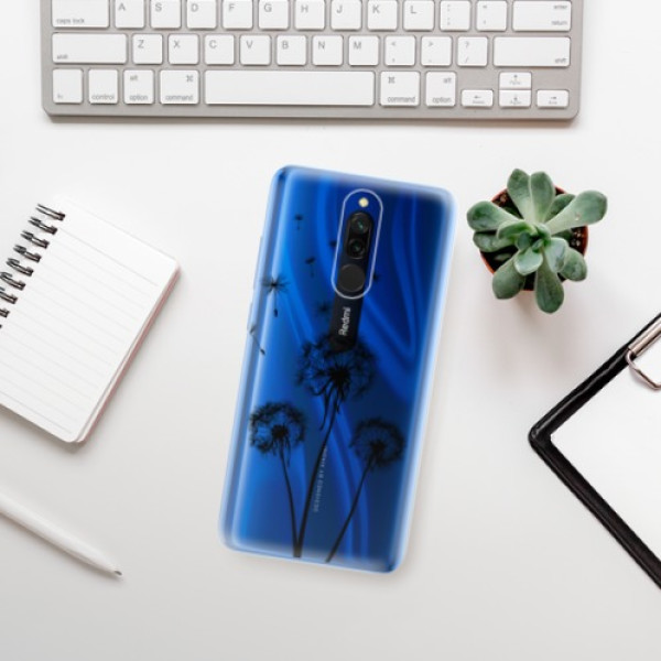 Silikonové pouzdro iSaprio - Xiaomi Redmi 8 - Three Dandelions black
