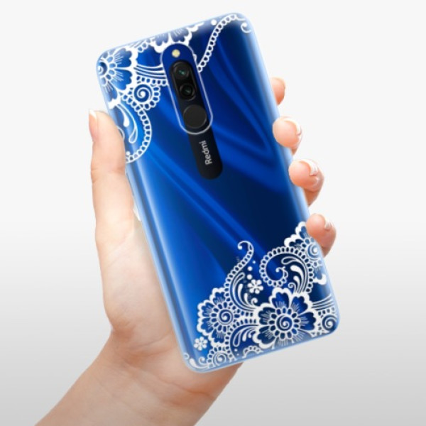 Silikonové pouzdro iSaprio - Xiaomi Redmi 8 - White Lace 02