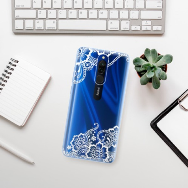 Silikonové pouzdro iSaprio - Xiaomi Redmi 8 - White Lace 02