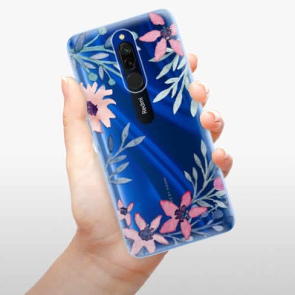 Silikonové pouzdro iSaprio - Xiaomi Redmi 8 - Leaves and Flowers