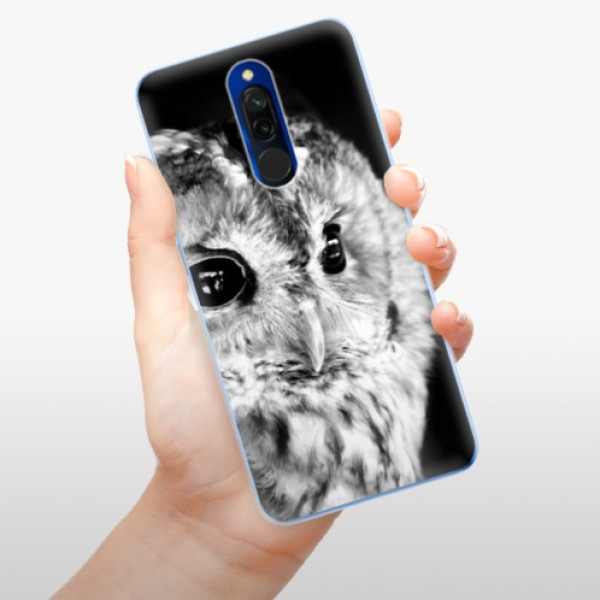 Silikonové pouzdro iSaprio - Xiaomi Redmi 8 - BW Owl