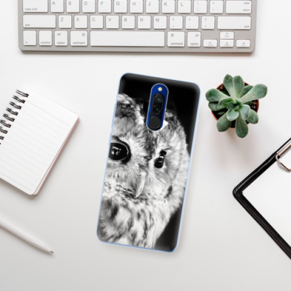 Silikonové pouzdro iSaprio - Xiaomi Redmi 8 - BW Owl