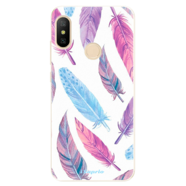 Silikonové odolné pouzdro iSaprio - Feather Pattern 10 na mobil Xiaomi Mi A2 Lite (Silikonový kryt, obal, pouzdro iSaprio - Feather Pattern 10 na mobilní telefon Xiaomi Mi A2 Lite)