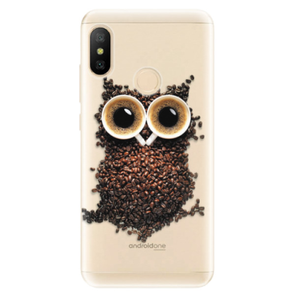 Silikonové odolné pouzdro iSaprio - Owl And Coffee na mobil Xiaomi Mi A2 Lite (Silikonový kryt, obal, pouzdro iSaprio - Owl And Coffee na mobilní telefon Xiaomi Mi A2 Lite)