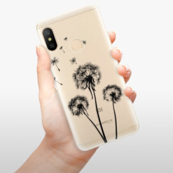 Silikonové pouzdro iSaprio - Xiaomi Mi A2 Lite - Three Dandelions black