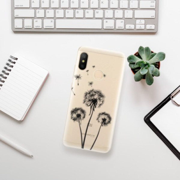 Silikonové pouzdro iSaprio - Xiaomi Mi A2 Lite - Three Dandelions black