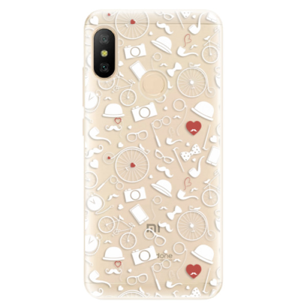 Odolné silikonové pouzdro iSaprio - Vintage Pattern 01 - white - Xiaomi Mi A2 Lite