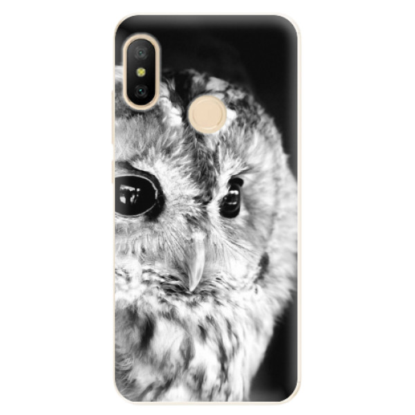 Silikonové odolné pouzdro iSaprio - BW Owl na mobil Xiaomi Mi A2 Lite (Silikonový kryt, obal, pouzdro iSaprio - BW Owl na mobilní telefon Xiaomi Mi A2 Lite)