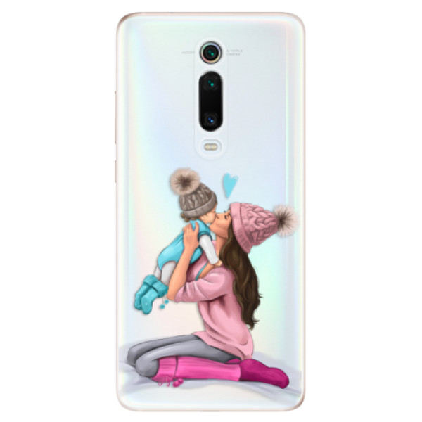 Odolné silikonové pouzdro iSaprio - Kissing Mom - Brunette and Boy - Xiaomi Mi 9T Pro