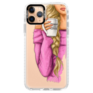 Silikonové pouzdro Bumper iSaprio - My Coffe and Blond Girl na mobil Apple iPhone 11 Pro